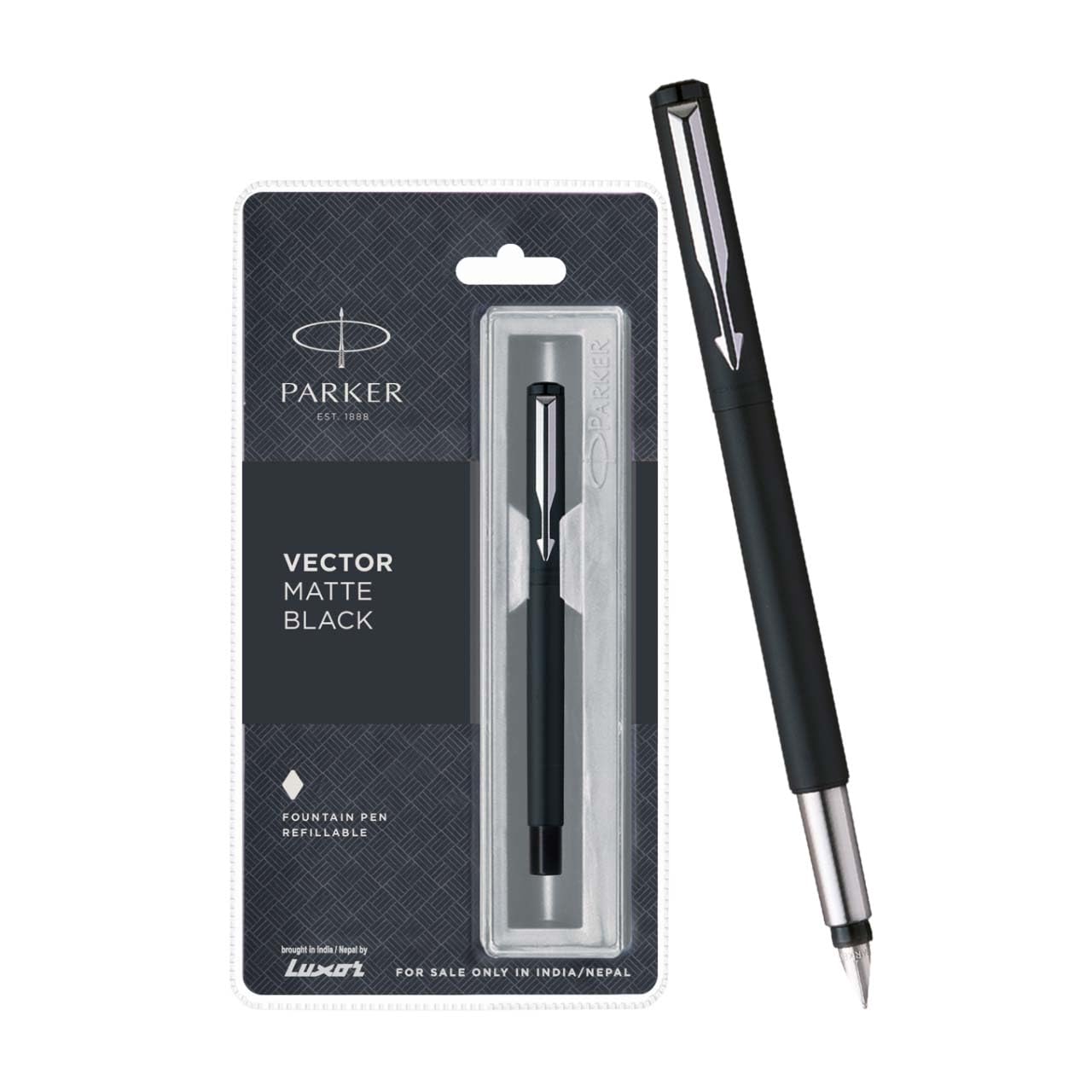 Amazon | Parker Vector Matte Black CT Fountain Pen | 万年筆